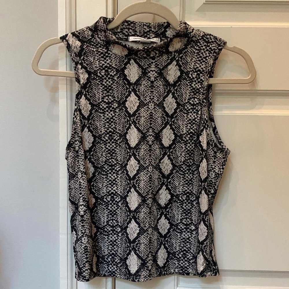 Black and white snake print top
